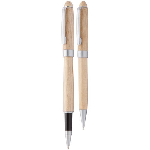 Kugelschreiber Set aus Holz Nawodu (Art.-Nr. CA676585) - Holz-Schreibset, bestehend aus Kugelschr...