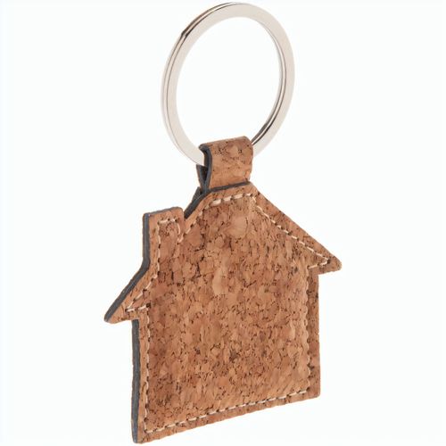 Schlüsselanhänger Corhu (Art.-Nr. CA698662) - Hausförmiger Schlüsselanhänger aus Na...