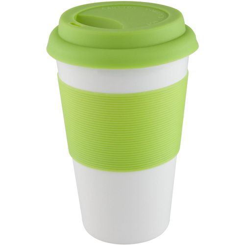 Coffee-To-Go-Becher Soft Touch (Art.-Nr. CA732211) - Keramikbecher mit Deckel und Griff aus...