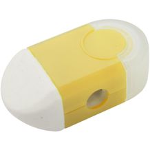 Radiergummi und Spitzer Cafey (gelb, weiß) (Art.-Nr. CA734252)