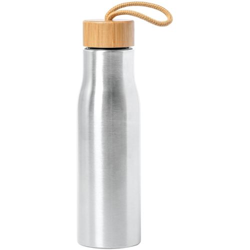 Edelstahl-Trinkflasche Dropun (Art.-Nr. CA736264) - Edelstahl-Trinkflasche mit Bambusverschl...