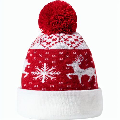 Weihnachtsmütze Elenix (Art.-Nr. CA755362) - Wintermütze aus Acryl mit Weihnachtsmot...