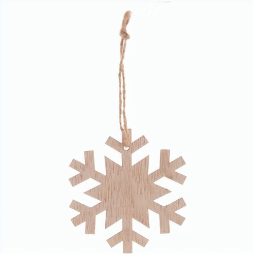 Weihnachtsbaum-Anhänger, Schneeflocke Rosvik (Art.-Nr. CA757084) - Weihnachtsbaumschmuck aus Holz mit...