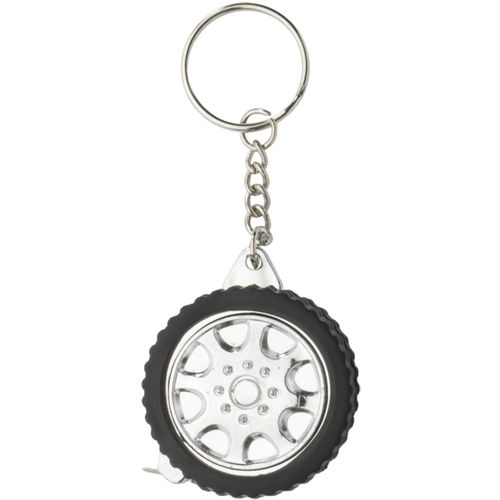 Schlüsselanhänger mit Maßband Wheel (Art.-Nr. CA759233) - Schlüsselanhänger mit Maßband (1 m) i...
