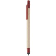 Touchpen mit Kugelschreiber  Tempe (natur, rot) (Art.-Nr. CA777316)