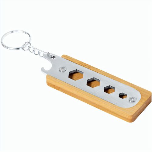 Schlüsselring, Multitool Balmy (Art.-Nr. CA779477) - Multitool-Schlüsselanhänger aus Bambus...