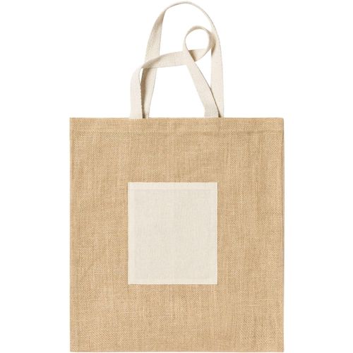 Einkaufstasche Flobux (Art.-Nr. CA803282) - Einkaufstasche aus Jute mit Baumwollfach...