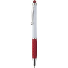 Touchpen mit Kugelschreiber  Sagurwhite (rot, weiß) (Art.-Nr. CA806722)