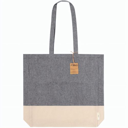 Baumwolltasche Kauna (Art.-Nr. CA845503) - Zweifarbige Einkaufstasche mit Seitenfal...