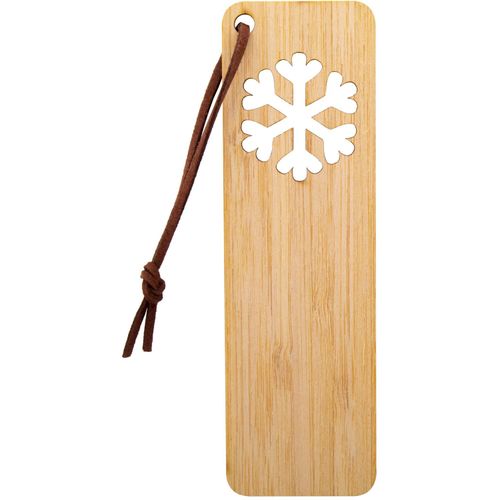 Weihnachtliches Lesezeichen Schneeflocke Xommark (Art.-Nr. CA849284) - Lesezeichen aus Bambussperrholz mit...