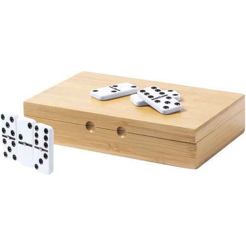 Domino Landers (Art.-Nr. CA870998) - Klassisches Domino-Spiel in Bambusschach...