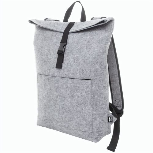 RPET-Filz-Rucksack Refelt Roll (Art.-Nr. CA892085) - Rolltop-Rucksack aus RPET Filz mit...