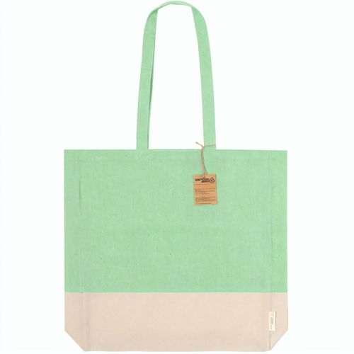 Baumwolltasche Kauna (Art.-Nr. CA902288) - Zweifarbige Einkaufstasche mit Seitenfal...