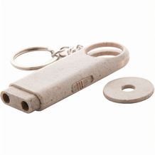 Schlüsselanhänger mit Einkaufswagen-Chip Bopor (beige) (Art.-Nr. CA919624)