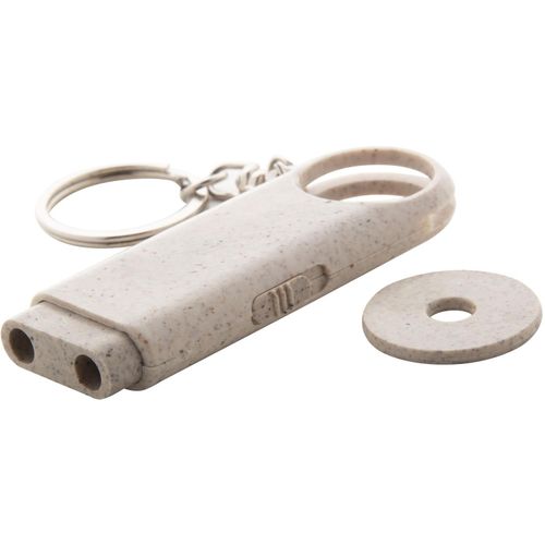 Schlüsselanhänger mit Einkaufswagen-Chip Bopor (Art.-Nr. CA919624) - Schlüsselanhänger aus ökologischem We...