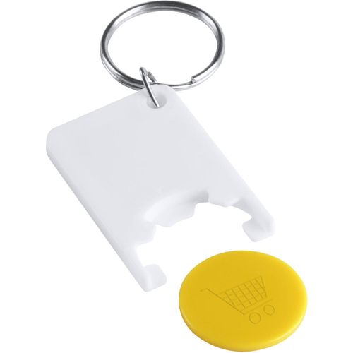 Schlüsselanhänger mit Einkaufswagenchip Zabax (Art.-Nr. CA930411) - Schlüsselanhänger mit farbigem Einkauf...