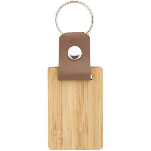 Schlüsselanhänger, rechteckig Blopp (Art.-Nr. CA946635) - Schlüsselanhänger aus Bambussperrho...