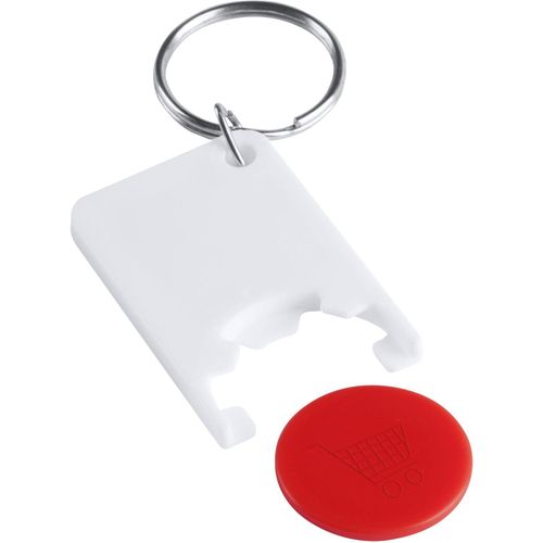 Schlüsselanhänger mit Einkaufswagenchip Zabax (Art.-Nr. CA961902) - Schlüsselanhänger mit farbigem Einkauf...