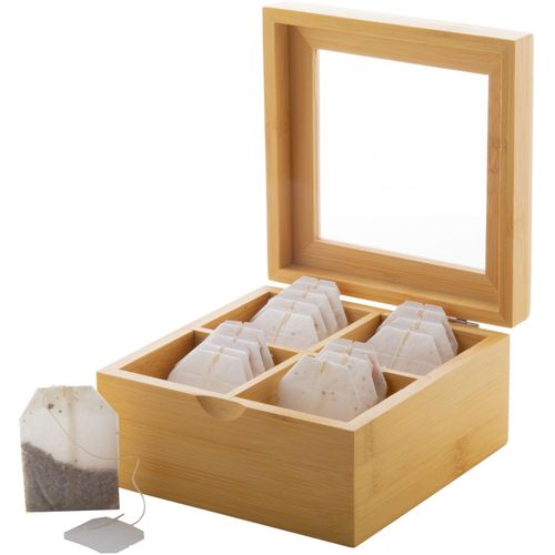 Bambus-Teebox Bancha (Art.-Nr. CA970601) - Teeaufbewahrungsbox aus Bambus mit...