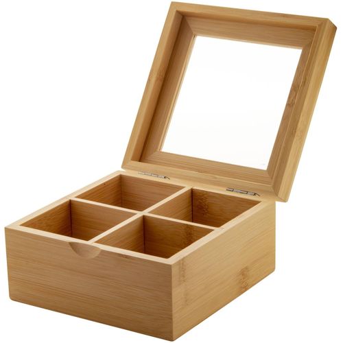 Bambus-Teebox Bancha (Art.-Nr. CA970601) - Teeaufbewahrungsbox aus Bambus mit...