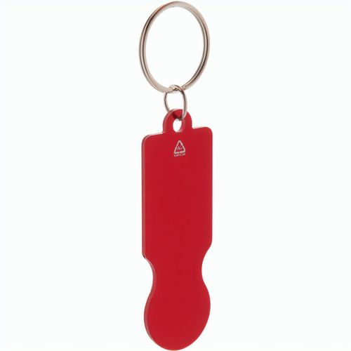 Schlüsselanhänger mit Einkaufswagenlöser RaluCart (Art.-Nr. CA974791) - Schlüsselanhänger aus recyceltem Alumi...