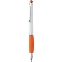 Touchpen mit Kugelschreiber  Sagurwhite (orange, weiß) (Art.-Nr. CA981922)