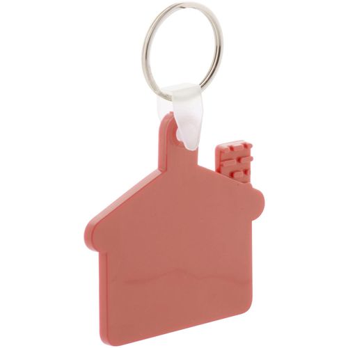 Schlüsselanhänger Cottage (Art.-Nr. CA983605) - Schlüsselanhänger in Hausform mit Meta...