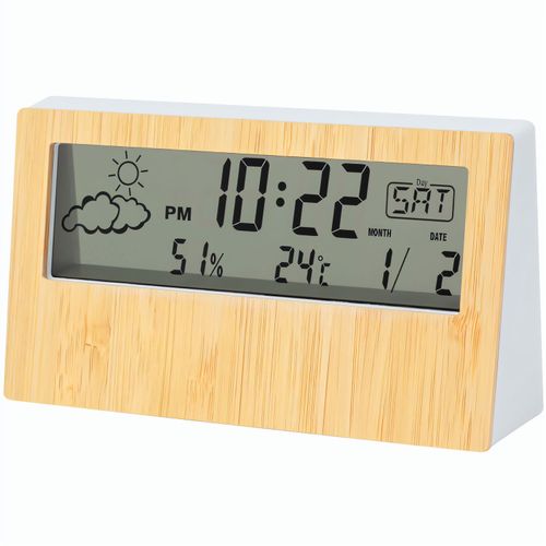 Wetterstation Roamer (Art.-Nr. CA998674) - Digitale Uhr/Wetterstation aus Bambus...