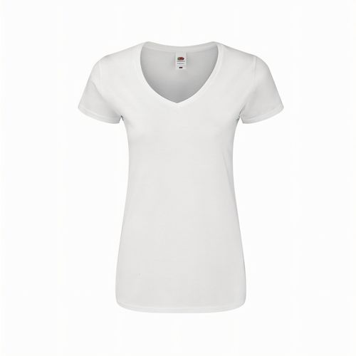 Frauen Weiß T-Shirt Iconic V-Neck (Art.-Nr. CA054514) - Weißes Damen-T-Shirt Iconic V-Neck vo...