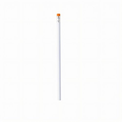 Bleistift Naftar (Art.-Nr. CA068318) - Holzstift in Weiß mit glänzender Oberf...
