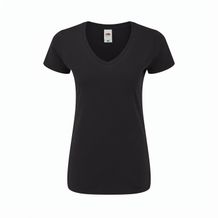 Frauen Farbe T-Shirt Iconic V-Neck (Schwarz) (Art.-Nr. CA103890)