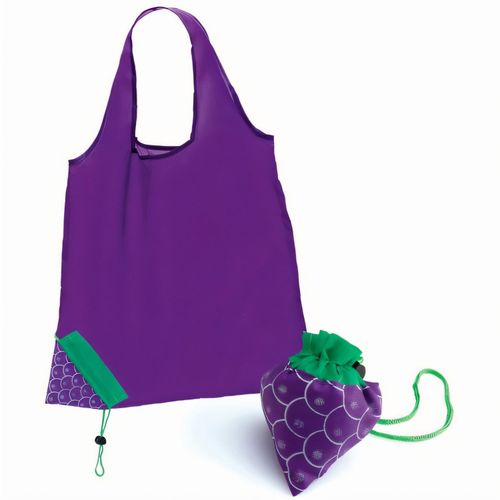 Faltbare Tasche Corni (Art.-Nr. CA115566) - Faltbare Tasche mit lustigem Fruchtdesig...
