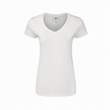 Iconic V-Neck Frauen Weiß T-Shirt [Gr. L] (Weiss) (Art.-Nr. CA176929)