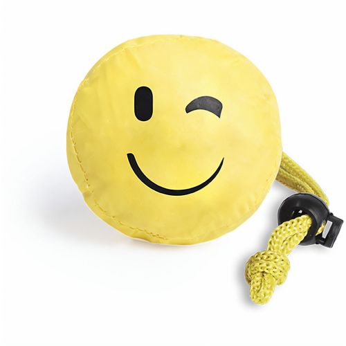 Faltbare Tasche Sukrem (Art.-Nr. CA187603) - Faltbare Tasche mit lustigen Emoji-Desig...