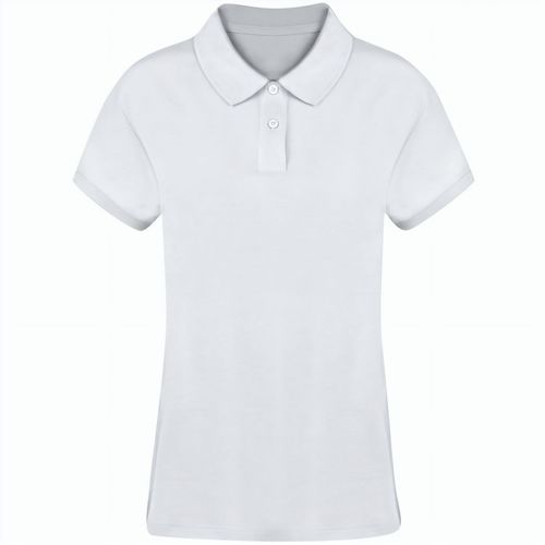 Erwachsene Frauen Weiß Polo-Shirt Koupan (Art.-Nr. CA189996) - Piqué-Poloshirt für Damen in Weiß. Au...