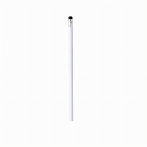Bleistift Naftar (Art.-Nr. CA330300) - Holzstift in Weiß mit glänzender Oberf...