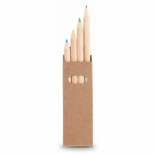 Bleistiftbox Tynie (Art.-Nr. CA332894) - Linie Natur Schachtel mit 4 Bleistiften...