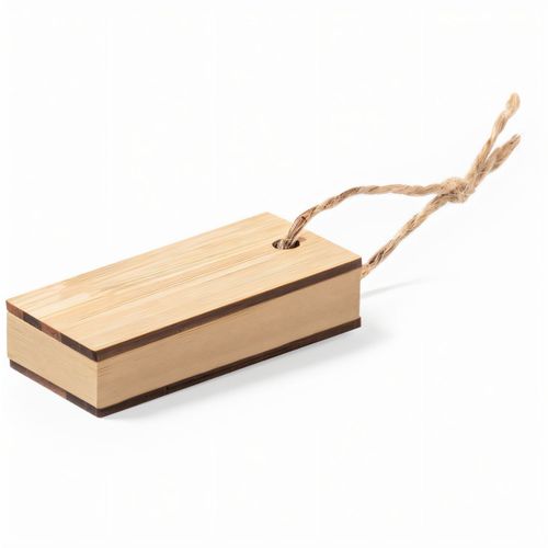 Notizzettelbox Yiuta (Art.-Nr. CA414917) - Linie Natur Notizblockhalter mit Bambus-...