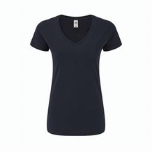 Iconic V-Neck Frauen Farbe T-Shirt [Gr. XL] (dunkel marineblau) (Art.-Nr. CA424101)