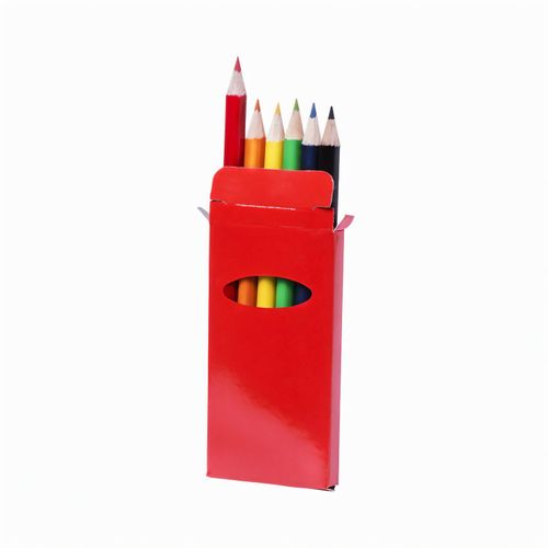 Bleistiftbox Garten (Art.-Nr. CA504263) - Set aus 6 Buntstiften in einer Schachtel...