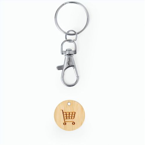 Schlüsselanhänger EK-Chip Inoki (Art.-Nr. CA575400) - Münz-Schlüsselanhänger aus Bambus. Mi...