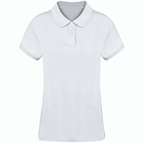 Erwachsene Frauen Weiß Polo-Shirt Koupan (Art.-Nr. CA579978) - Piqué-Poloshirt für Damen in Weiß. Au...