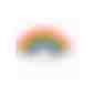 Fächer Rupaul (Art.-Nr. CA604584) - Regenbogenfächer mit mehrfarbigem Stoff...