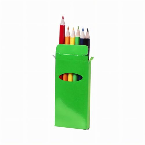 Bleistiftbox Garten (Art.-Nr. CA728382) - Set aus 6 Buntstiften in einer Schachtel...