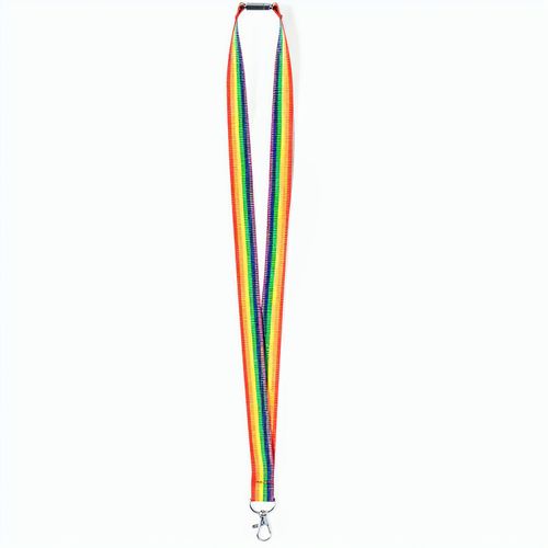 Schlüsselband Mapik (Art.-Nr. CA754916) - Mehrfarbiges Regenbogen-Lanyard aus...