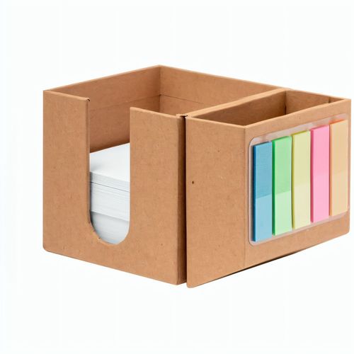 Notizzettelbox Stifthalter Arolax (Art.-Nr. CA772061) - Notizblockhalter aus recyceltem Karton....