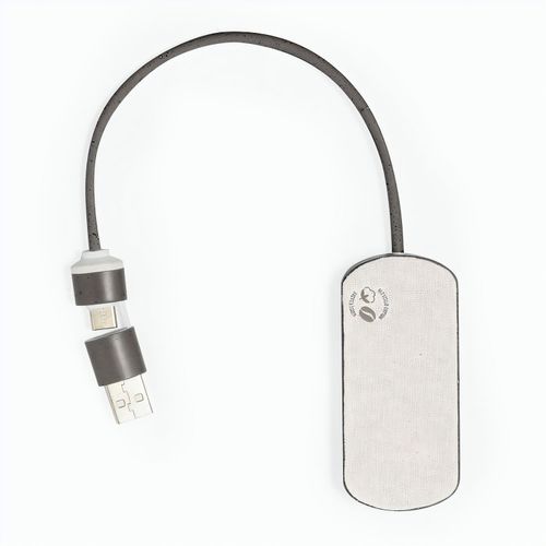 USB Hub Nylox (Art.-Nr. CA800490) - USB 2.0-Hub aus Kaffeefaser. Mit Dual-US...