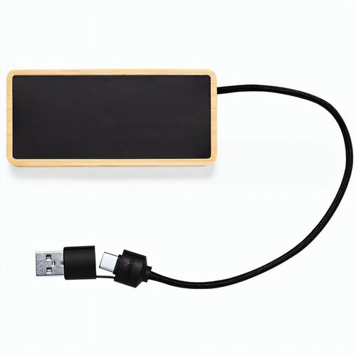 USB Hub Ginger (Art.-Nr. CA869660) - USB 2.0-Anschluss aus Bambus mit glatter...