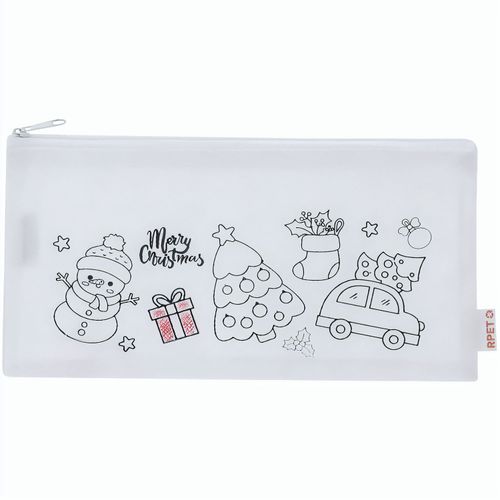 Federmappe Flemenk (Art.-Nr. CA882136) - Weihnachts-Etui aus weißem, nicht geweb...