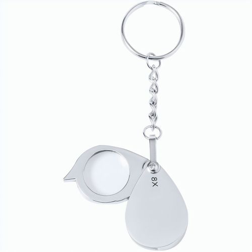 Lupe Schlüsselanhänger Kitins 8X (Art.-Nr. CA896532) - Praktische und faltbare Lupe mit Schlüs...